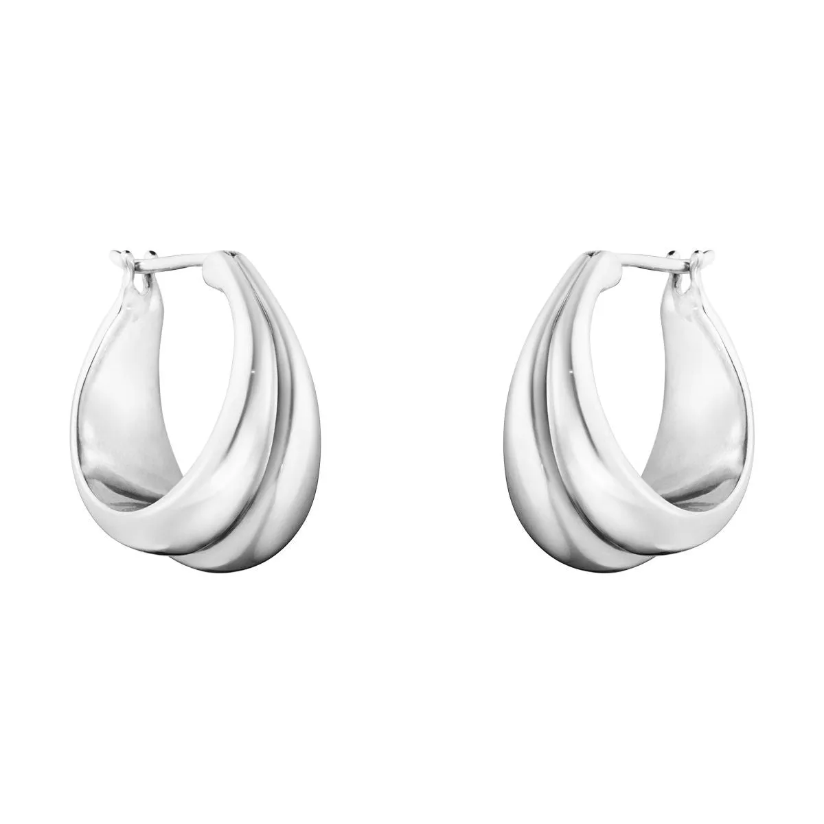 Large Curve Silver Earrings