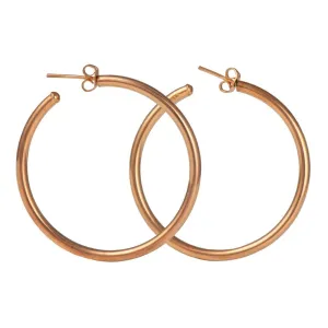 Large Rose Gold Plated Sterling Silver Hoops