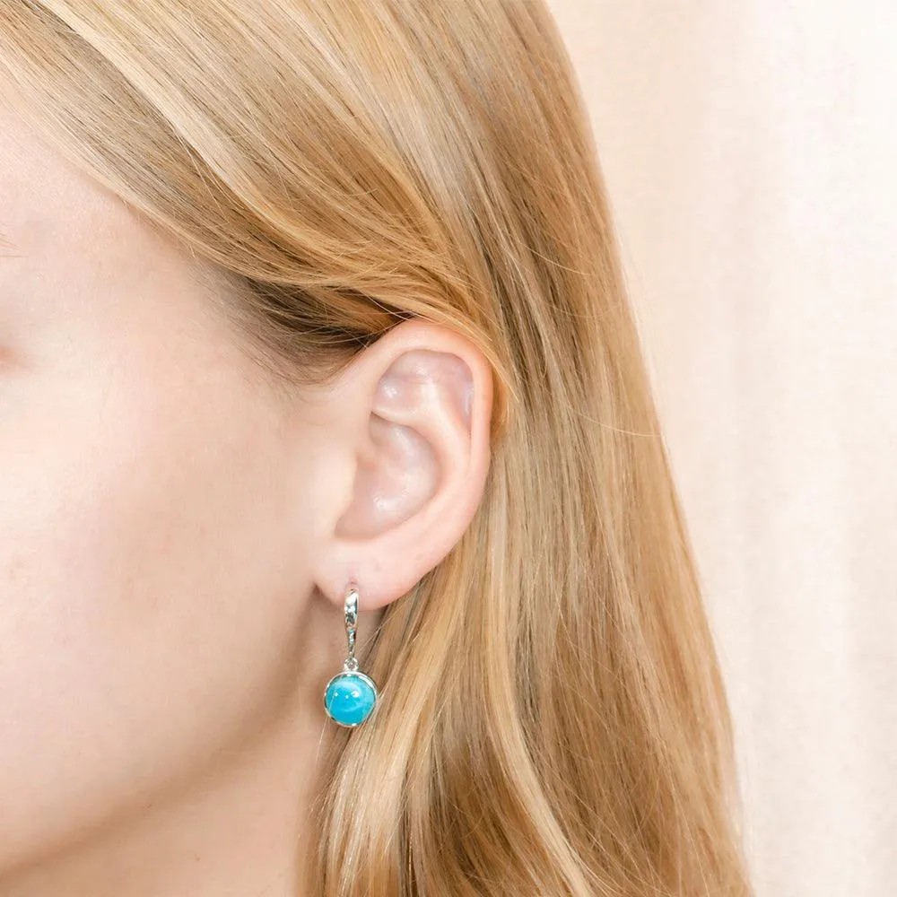 Larimar Circle Curve Earrings