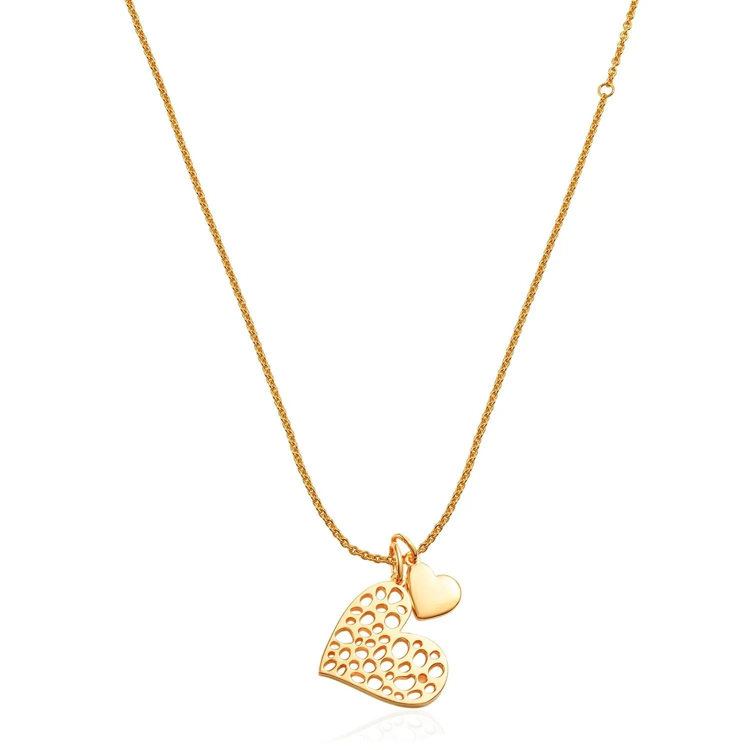 Lattice Heart Charm Necklace   Ouro Floating Heart Charm Bracelet in 9K Gold