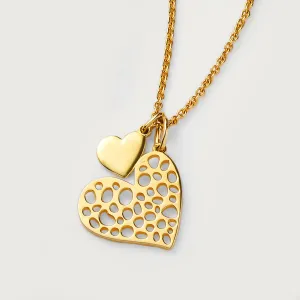 Lattice Heart Charm Necklace   Ouro Floating Heart Charm Bracelet in 9K Gold