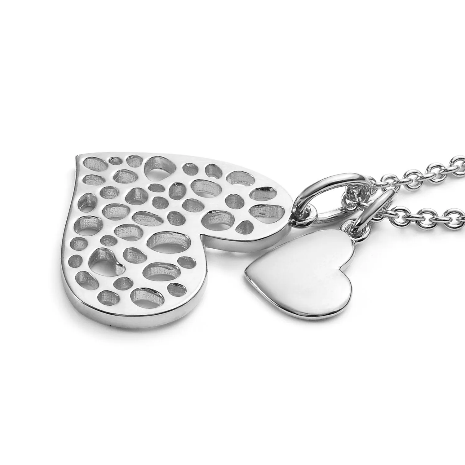 Lattice Heart Charm Necklace   Ouro Floating Heart Charm Bracelet in 9K Gold