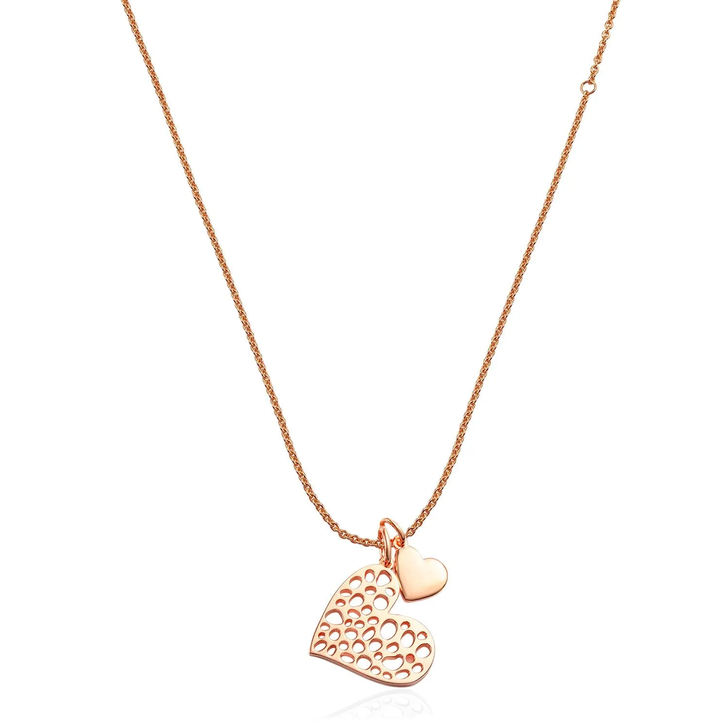 Lattice Heart Charm Necklace   Ouro Floating Heart Charm Bracelet in 9K Gold