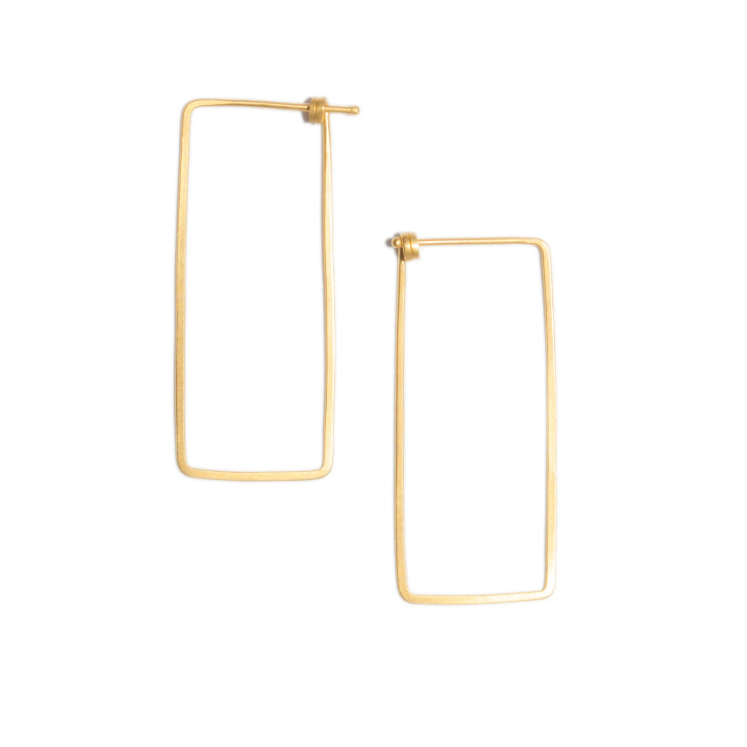 <!--ER780-->small rectangle dainty hoop earrings