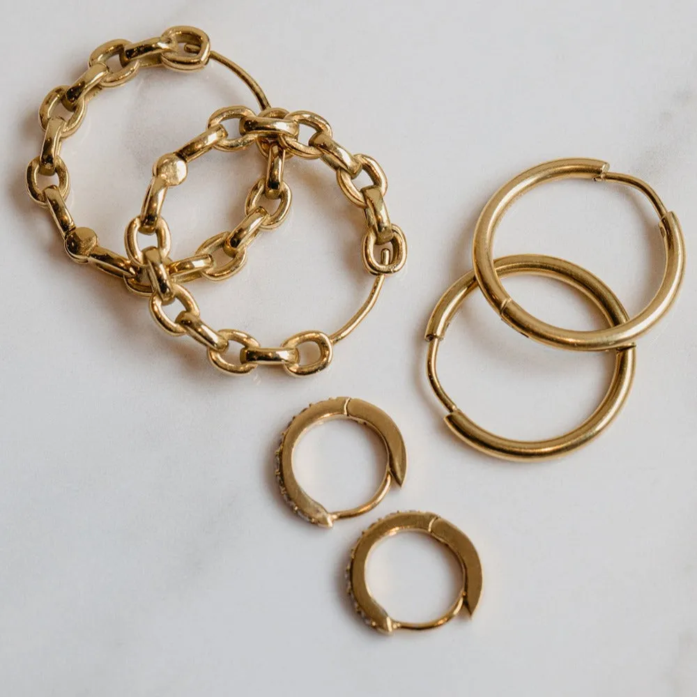 LUXE Mid-Size Hoop Earrings - Gold