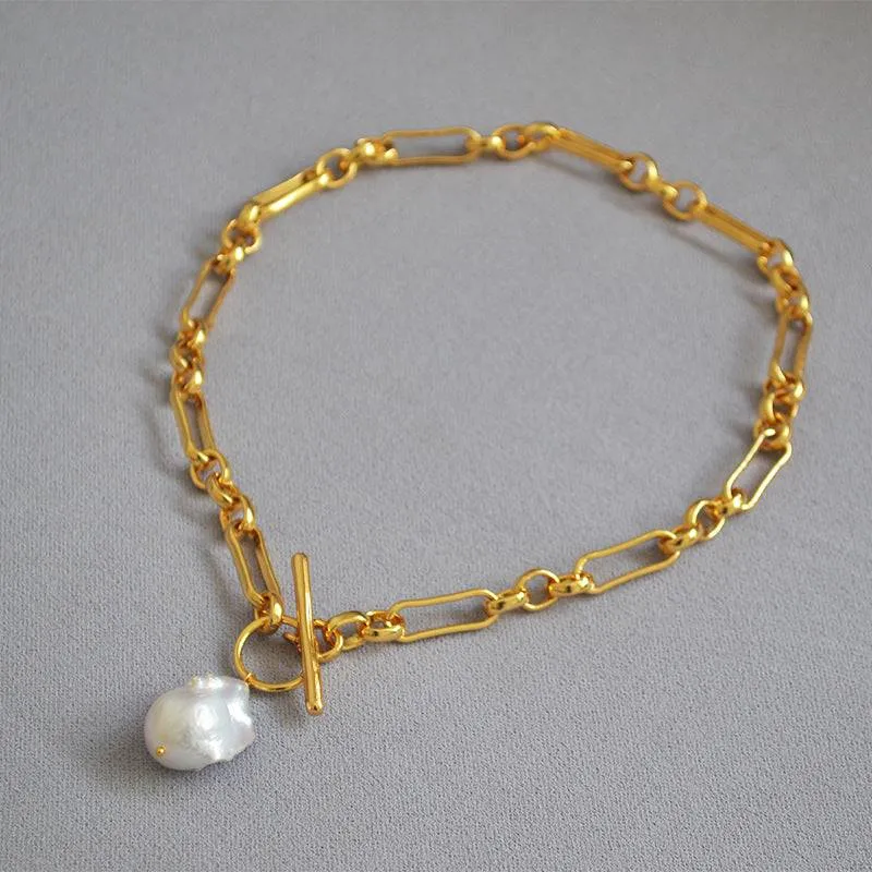 Luxury Baroque Pearls Chain Necklace