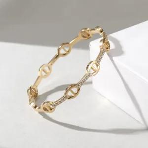 Marine Bangle Yellow Gold Finish