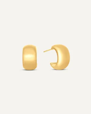 Matte Arc Demi Hoop Earrings in Gold