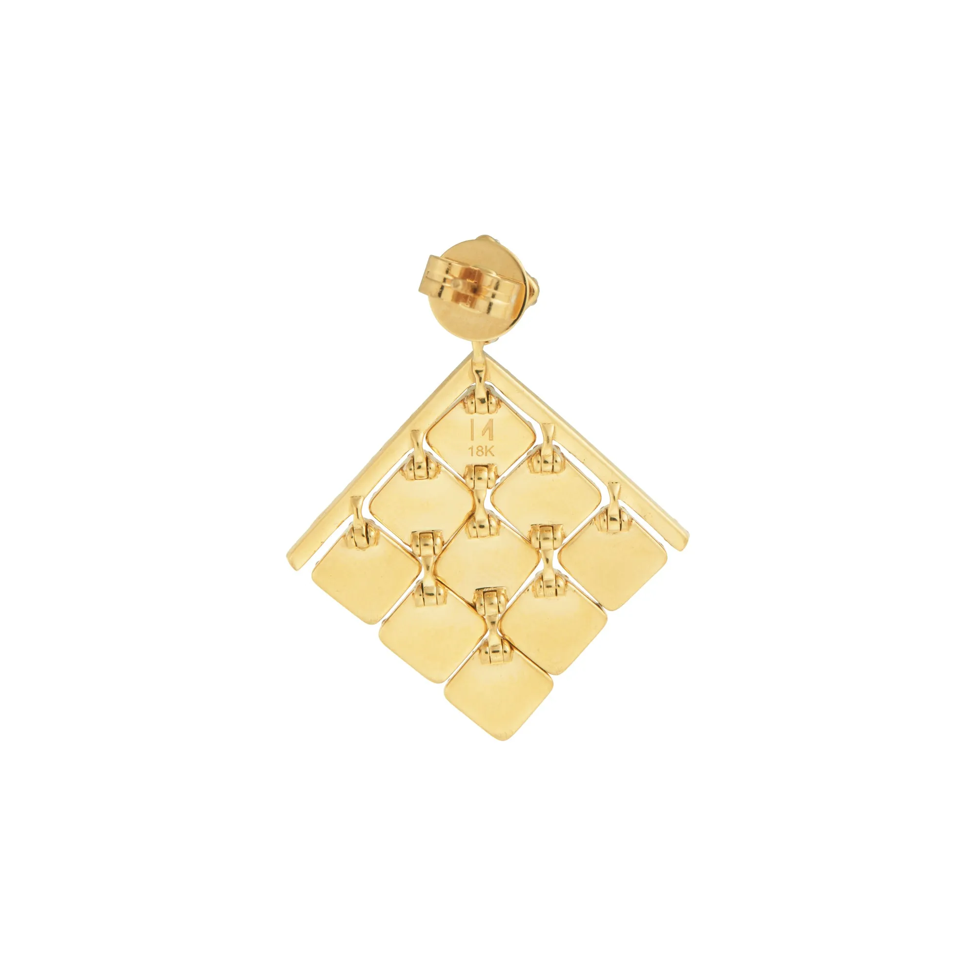 Medium Tile Pavé Curtain Earrings Y-D