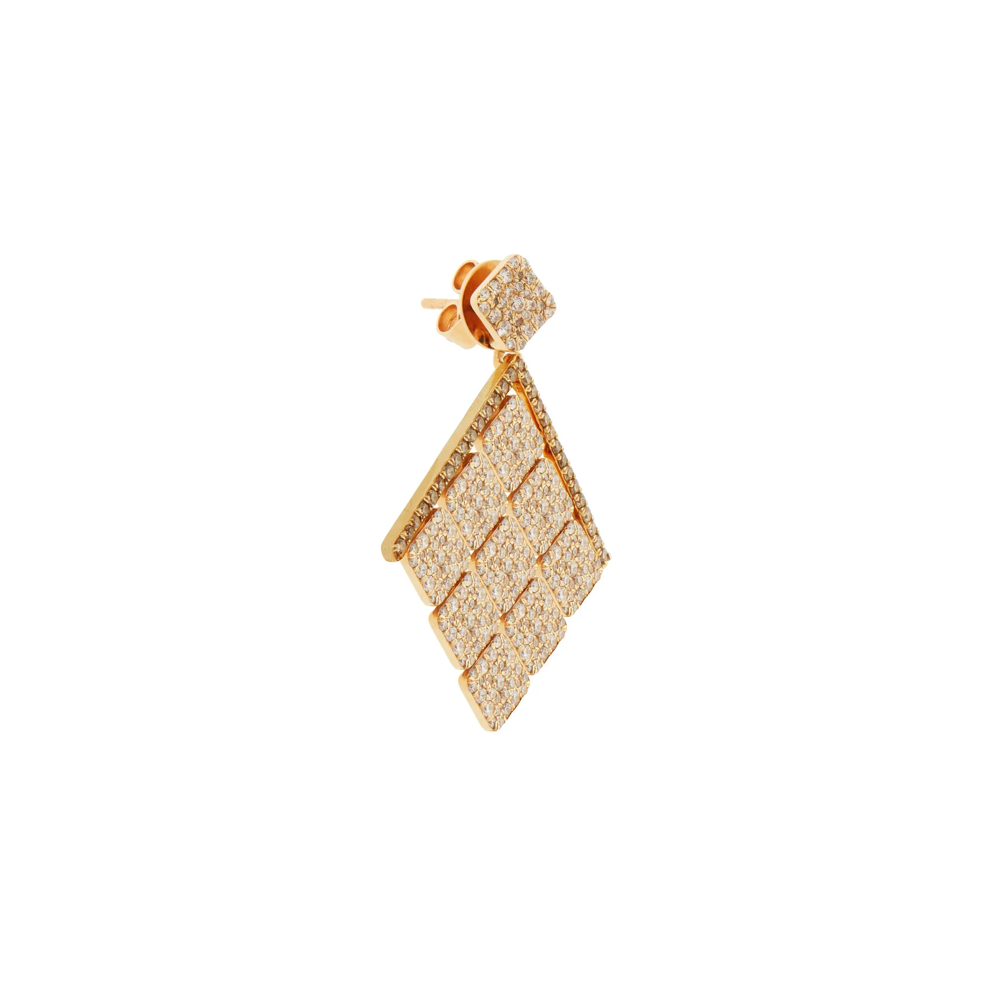 Medium Tile Pavé Curtain Earrings Y-D