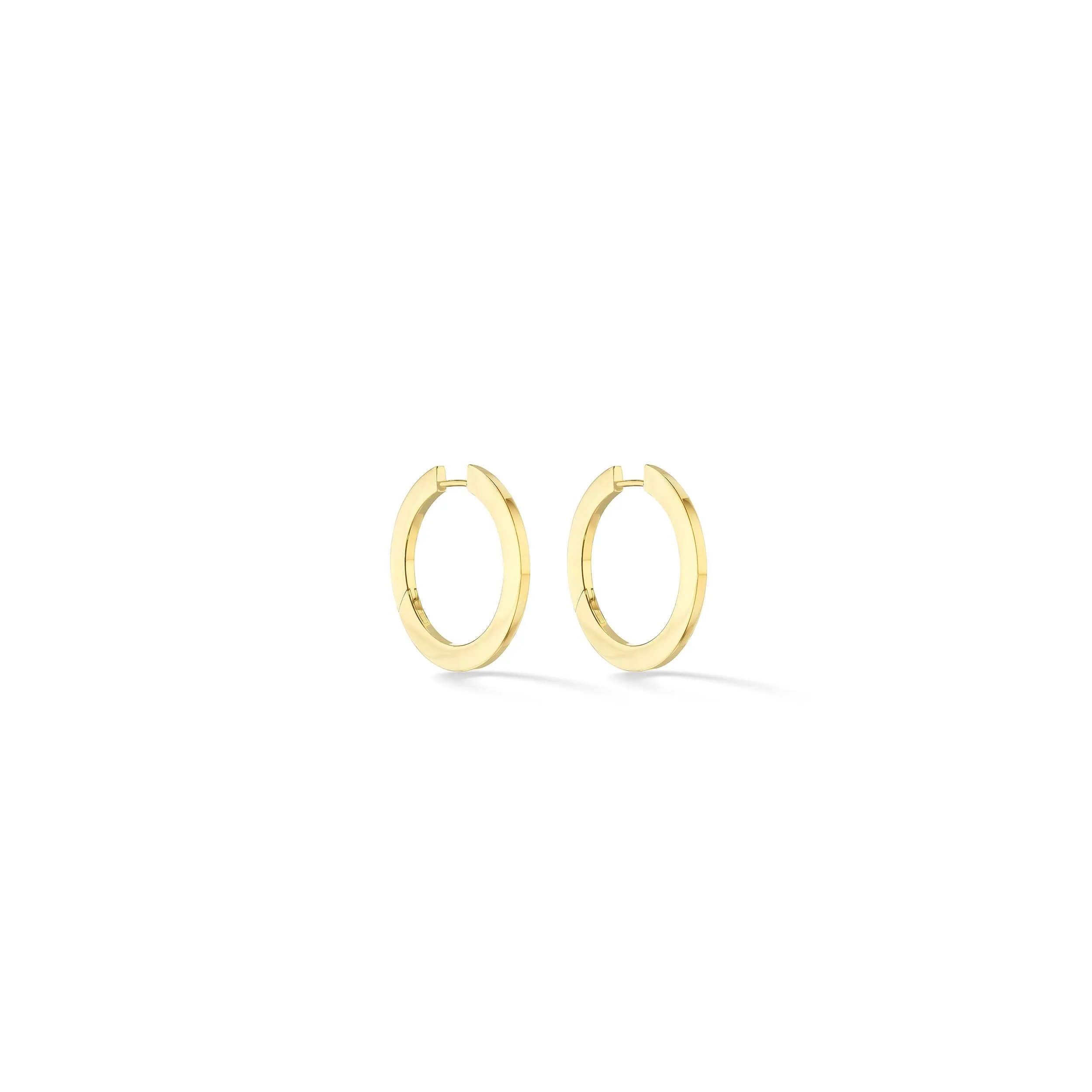 Medium Yellow Gold Plain Hoop Earrings