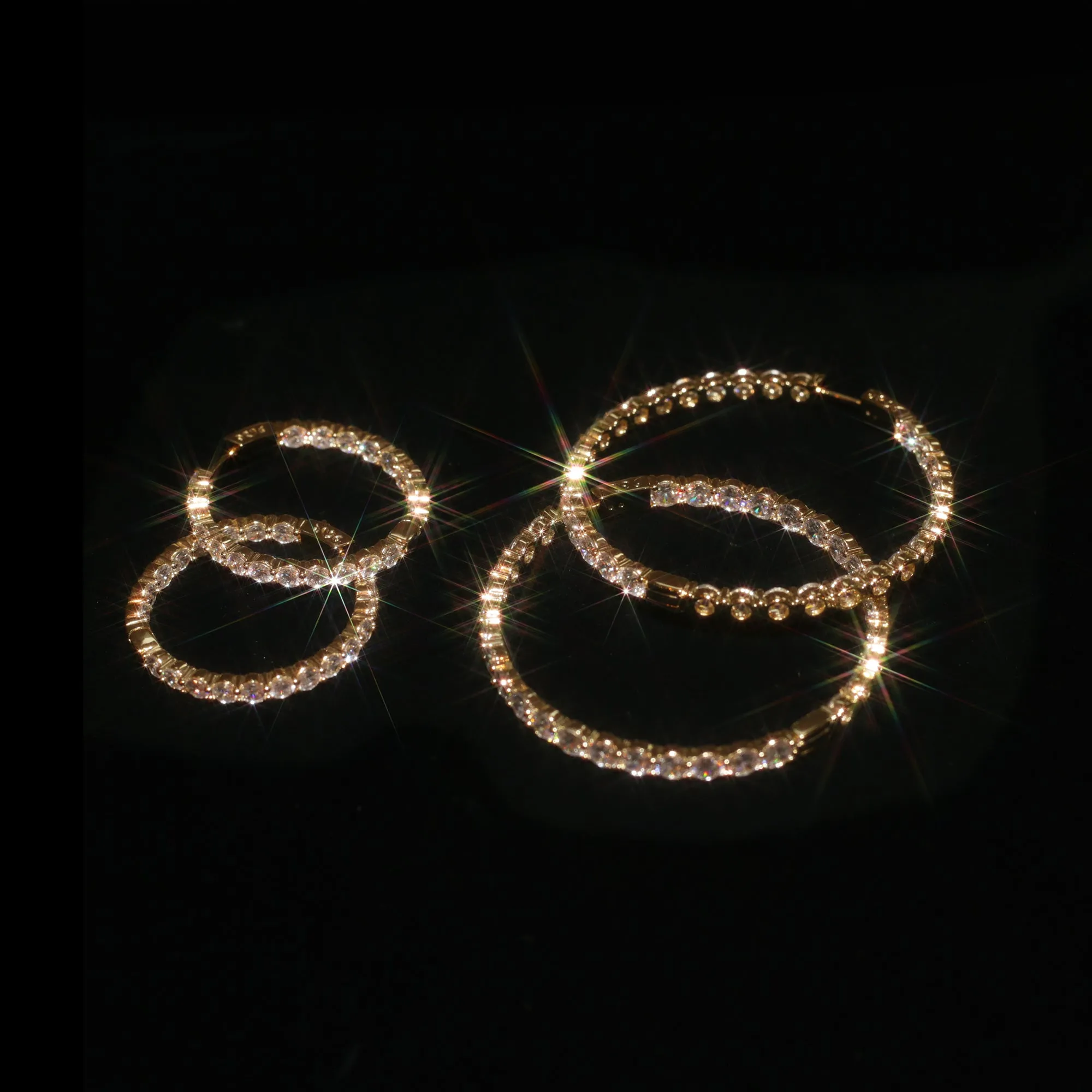 MINI CZ EMBELLISHED HOOPS