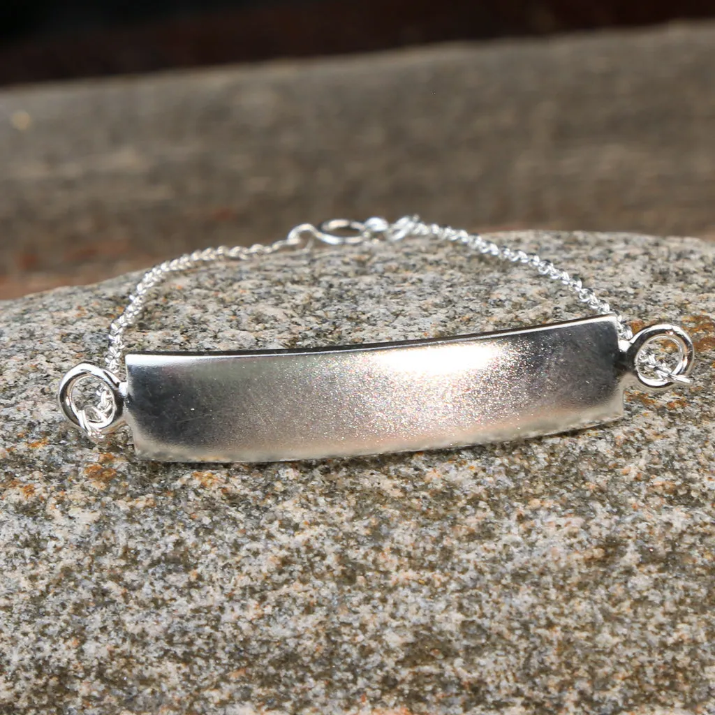 Modern Minimalist Sterling Silver Rectangle Bracelet