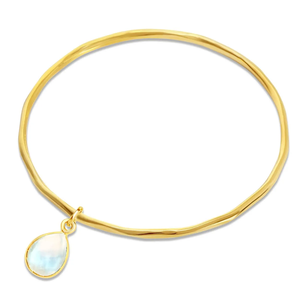 Moonstone Charm Bangle | Gold - June
