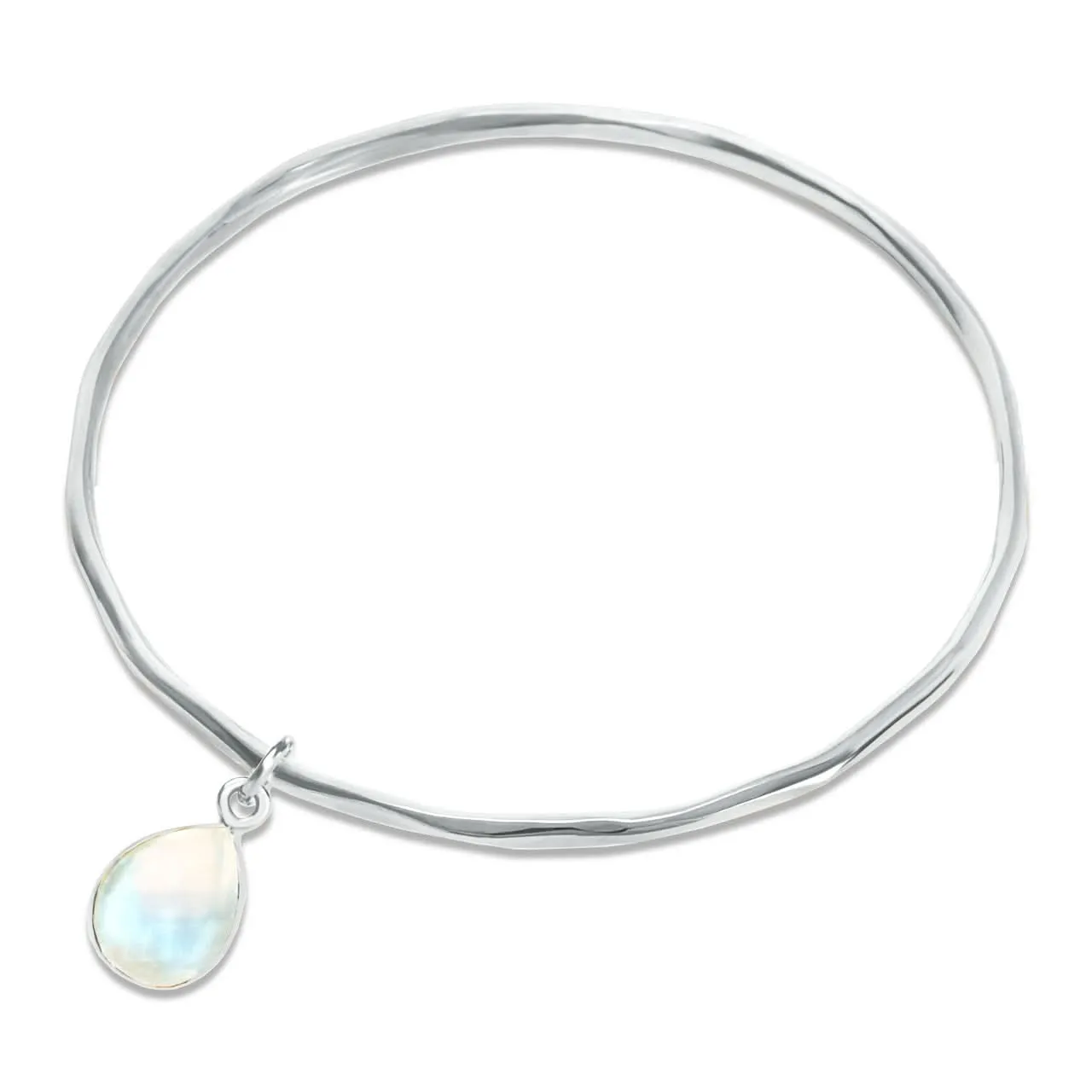 Moonstone Charm Bangle | Silver - June