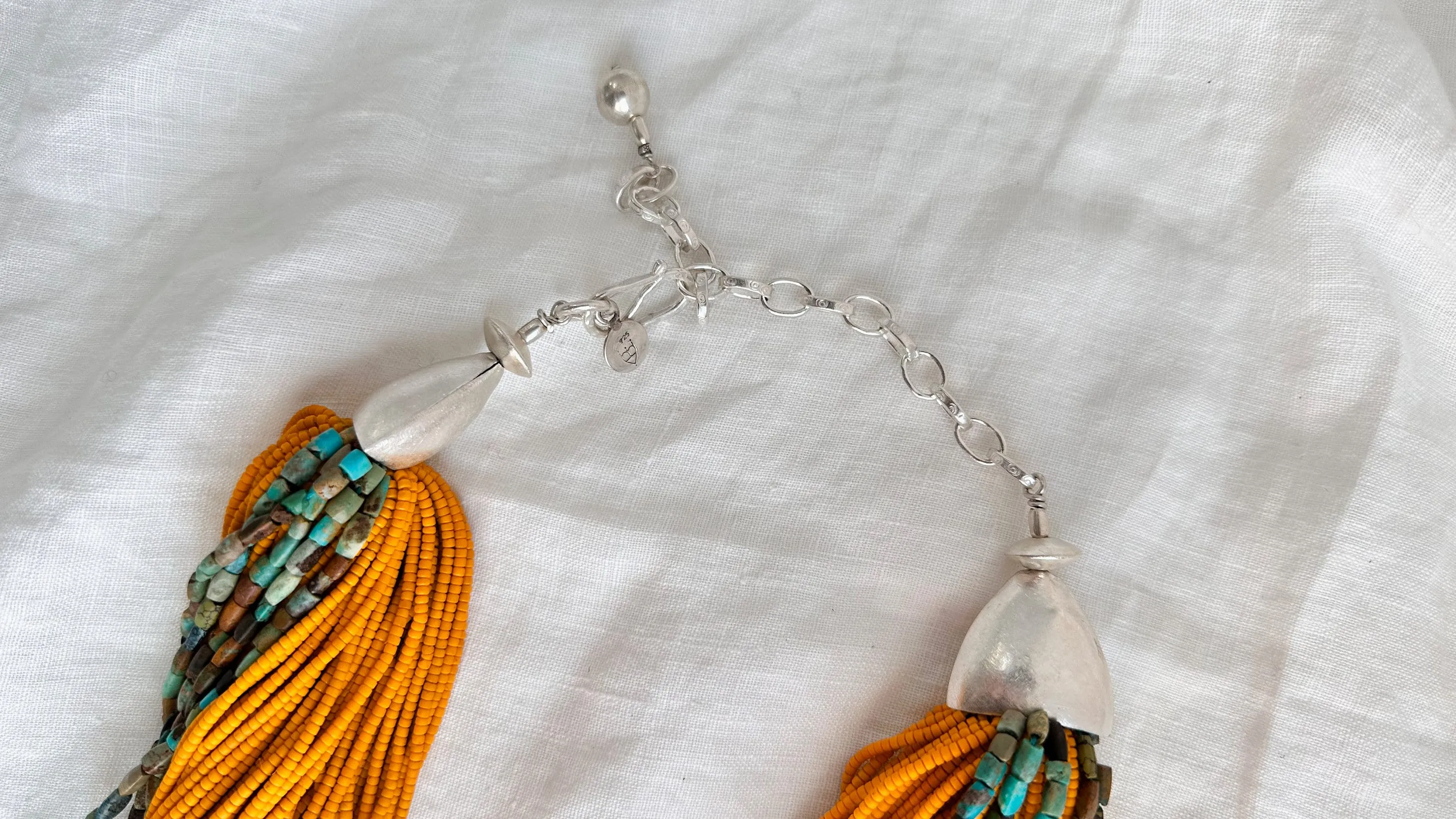 Multi-Strand Necklace. Glass, Turquoise and Silver. 0509