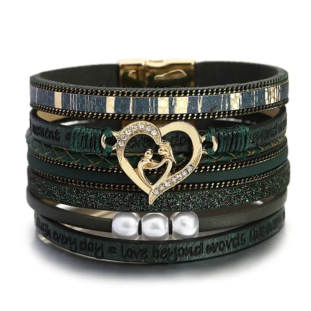 Multilayer Pearl Leather Bracelet