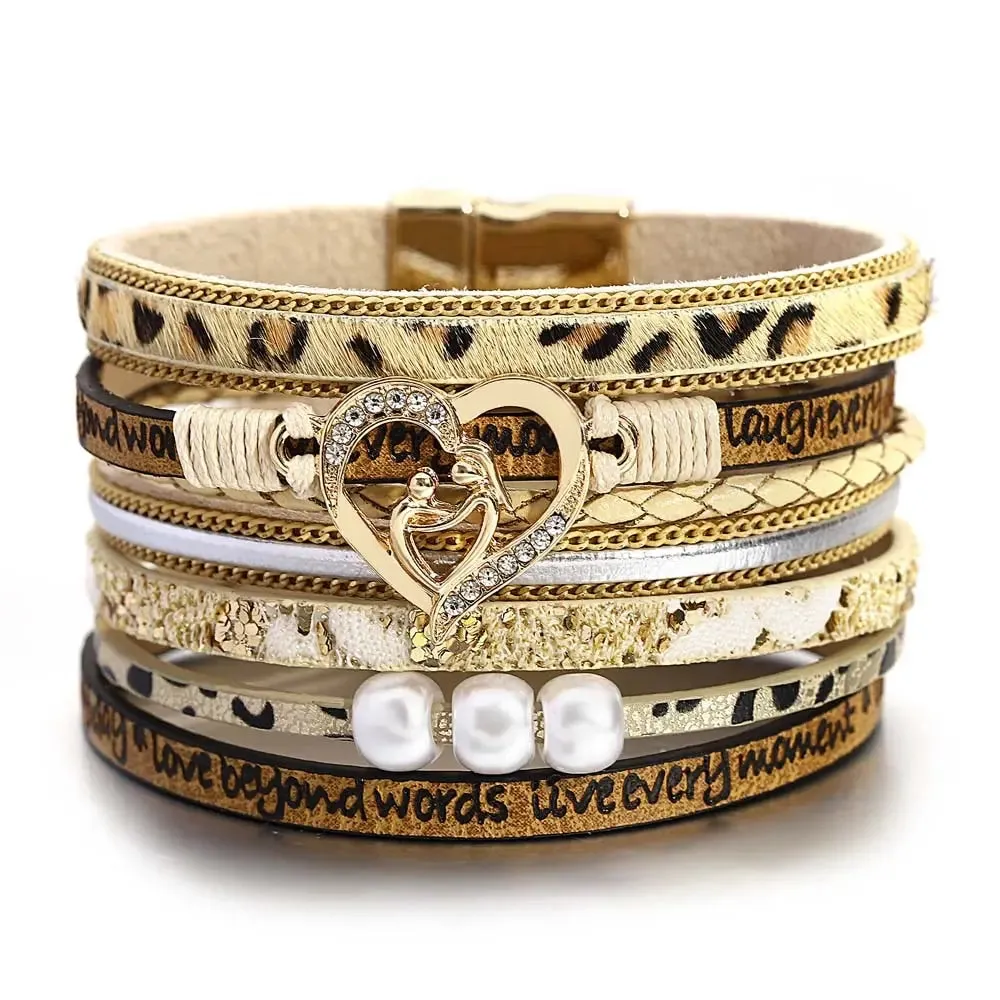 Multilayer Pearl Leather Bracelet