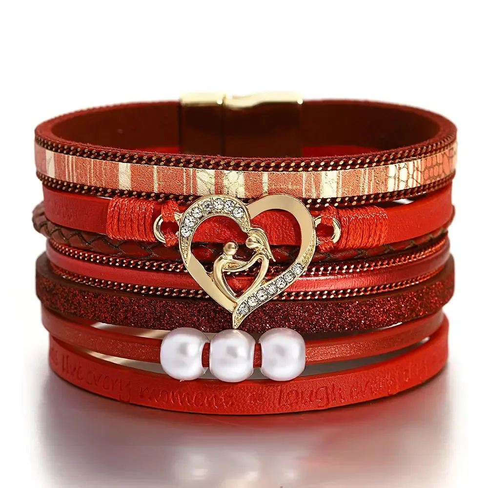 Multilayer Pearl Leather Bracelet