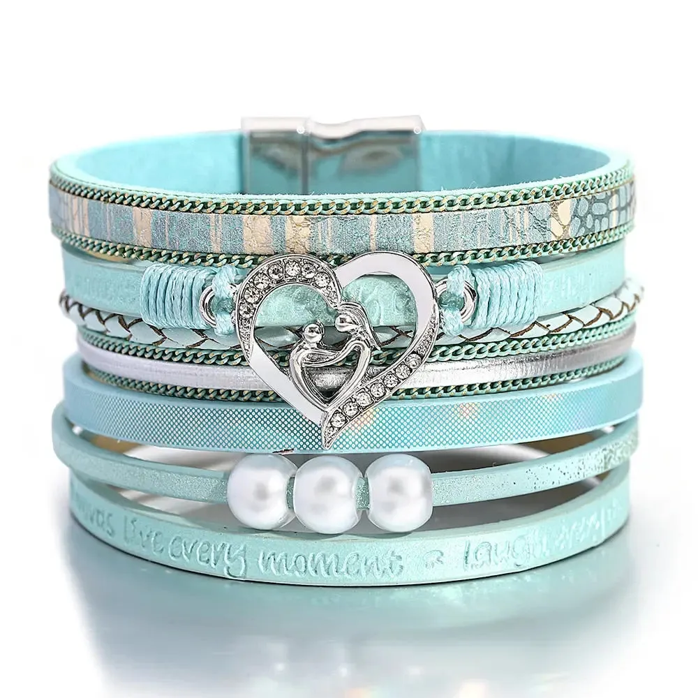 Multilayer Pearl Leather Bracelet