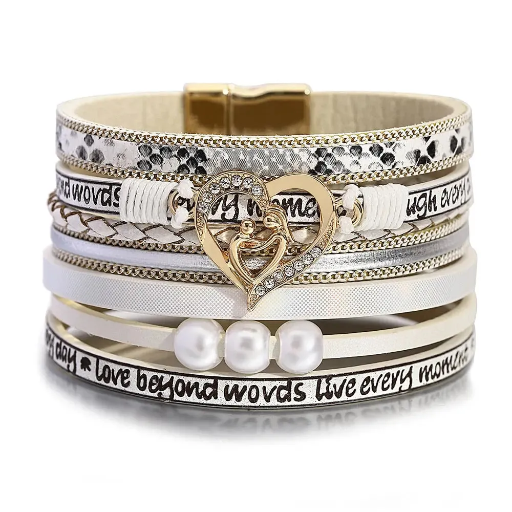 Multilayer Pearl Leather Bracelet