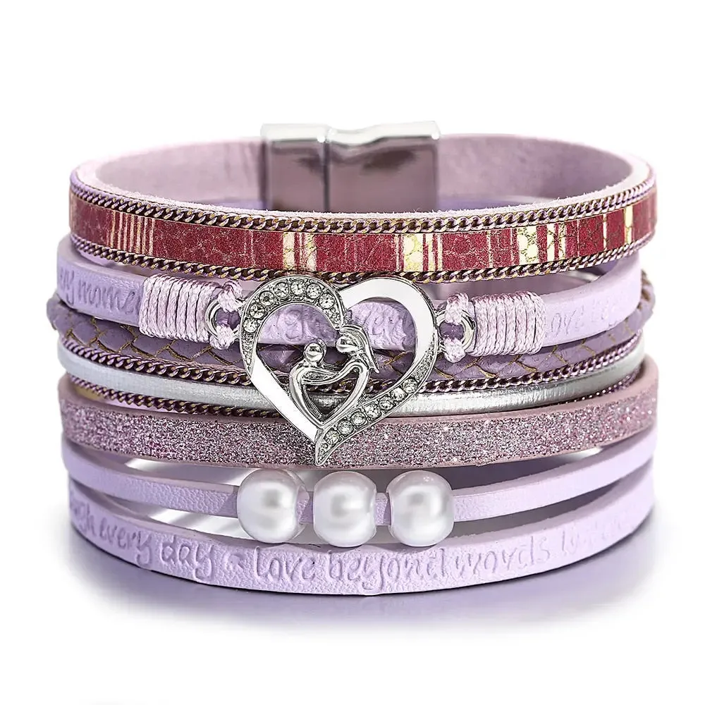 Multilayer Pearl Leather Bracelet