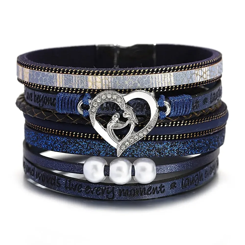 Multilayer Pearl Leather Bracelet