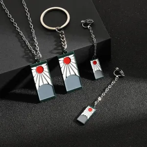 New Anime Peripheral Demon Slayer Blade Creative Exaggeration Kimetsu no Yaiba Women's Male Long Necklace Keychain Jewelry