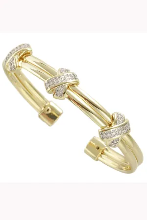 No Worries Gold Pave Cuff Bracelet