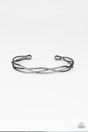 Paparazzi Bracelet ~ Twist Of The Wrist - Black