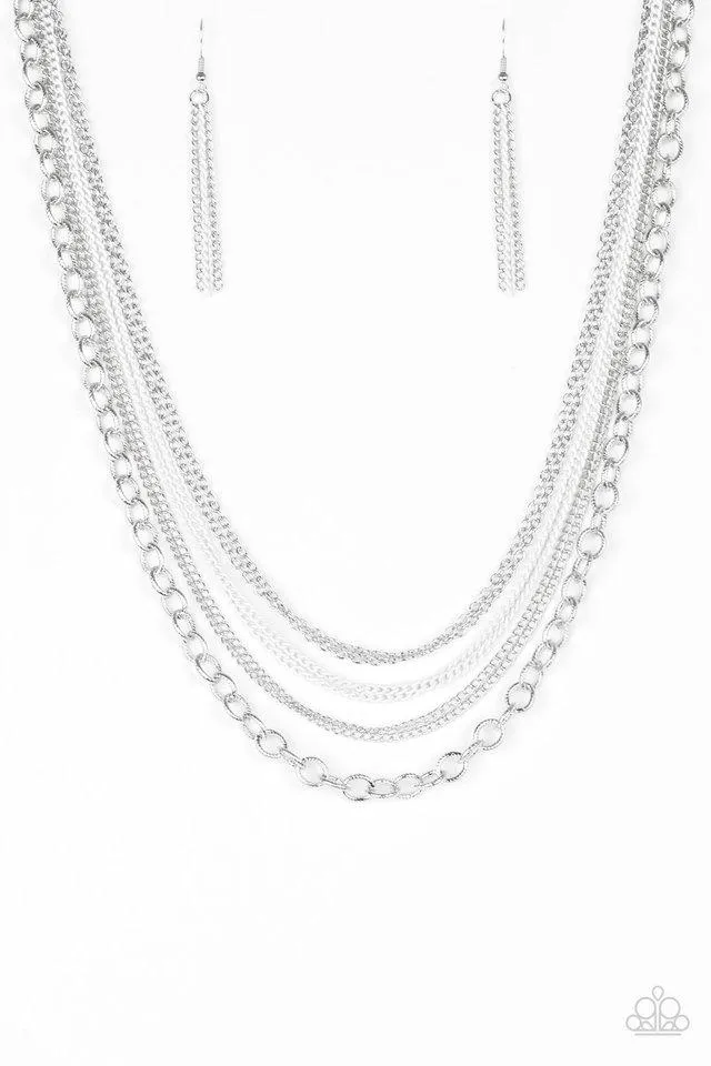 Paparazzi Necklace ~ Intensely Industrial - White
