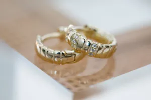 patchwork huggies { gold plated }