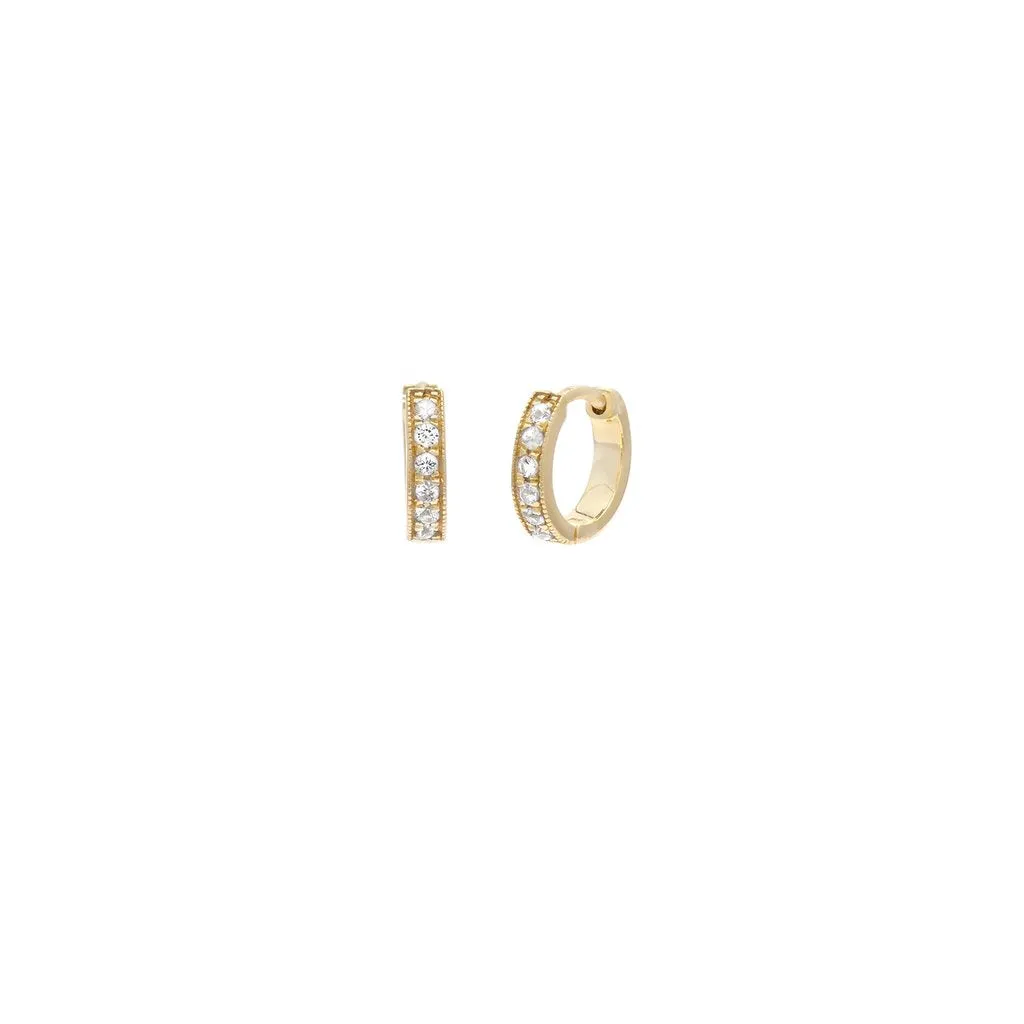 Pave Huggie Earrings - CZ