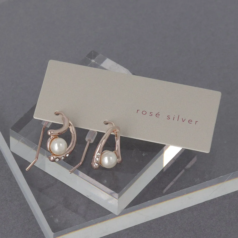 Pearl Double Curve Earrings