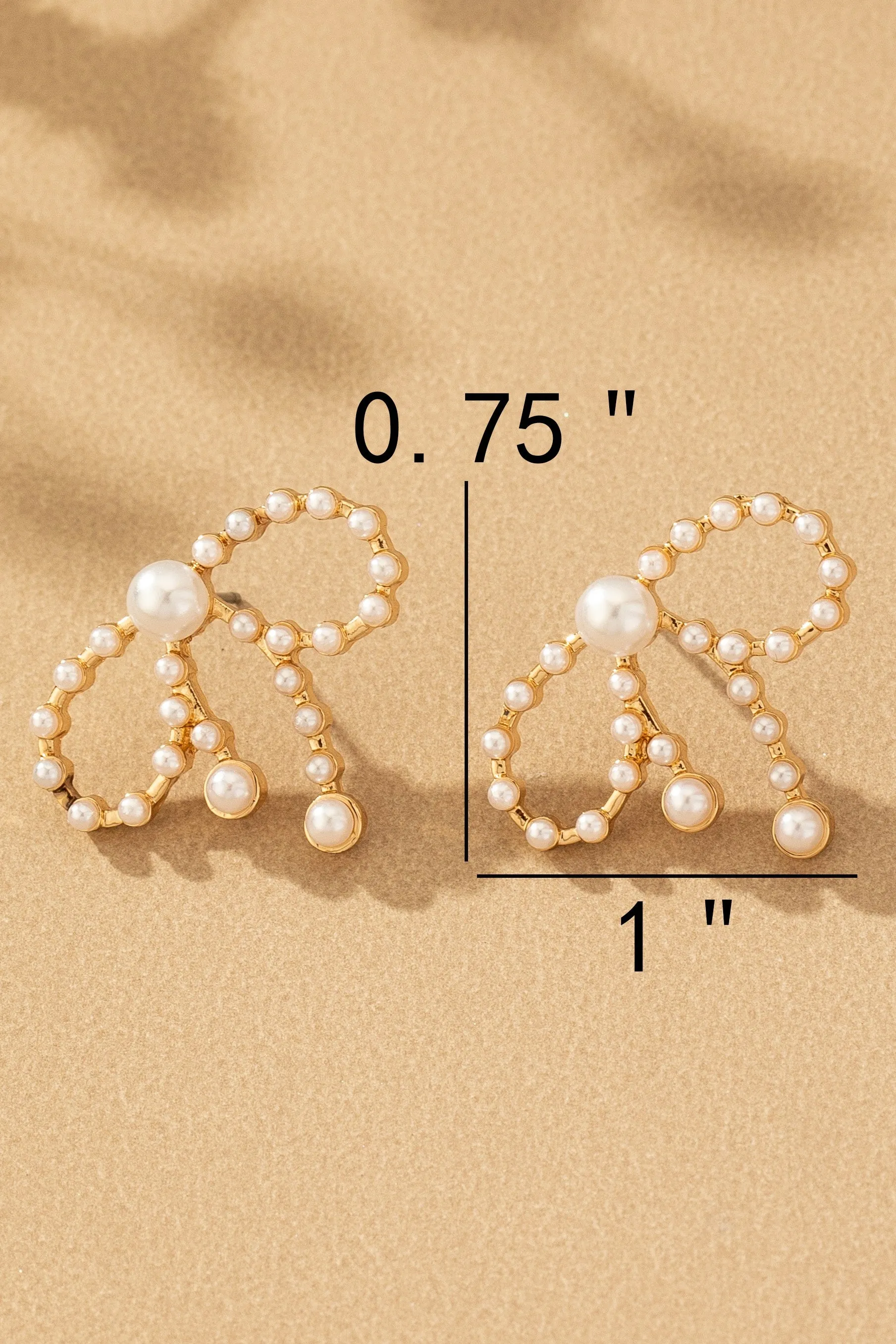 Pearled Grace Bow Earrings