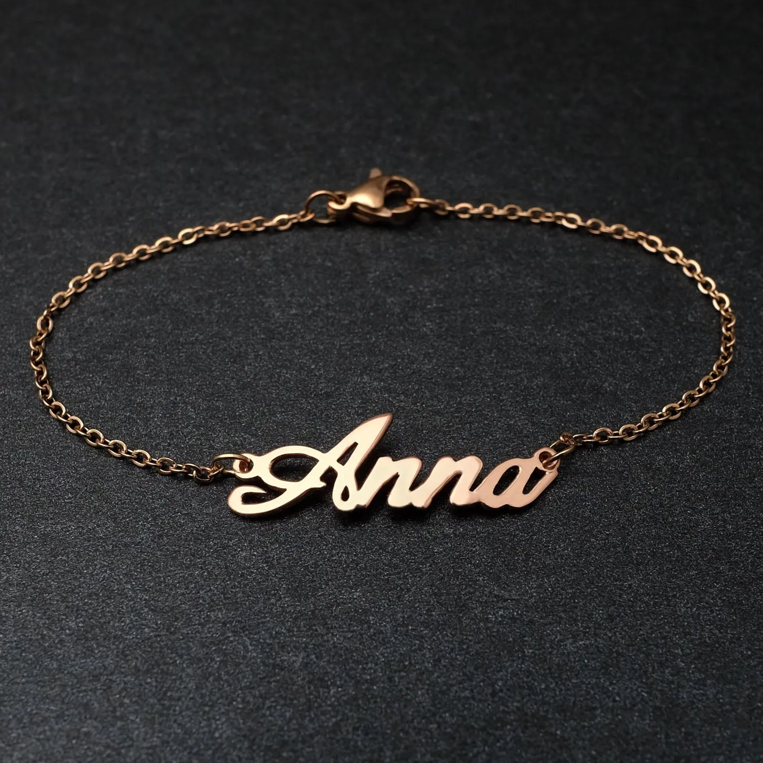 Personalized Custom Name Bracelets For Women Girls Stainless Steel Engraved Handwriting