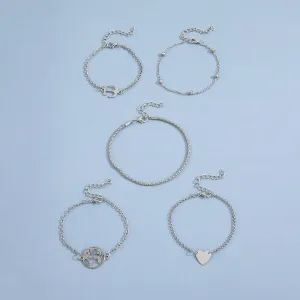 Personalized Map Anchor Love Bracelet Set