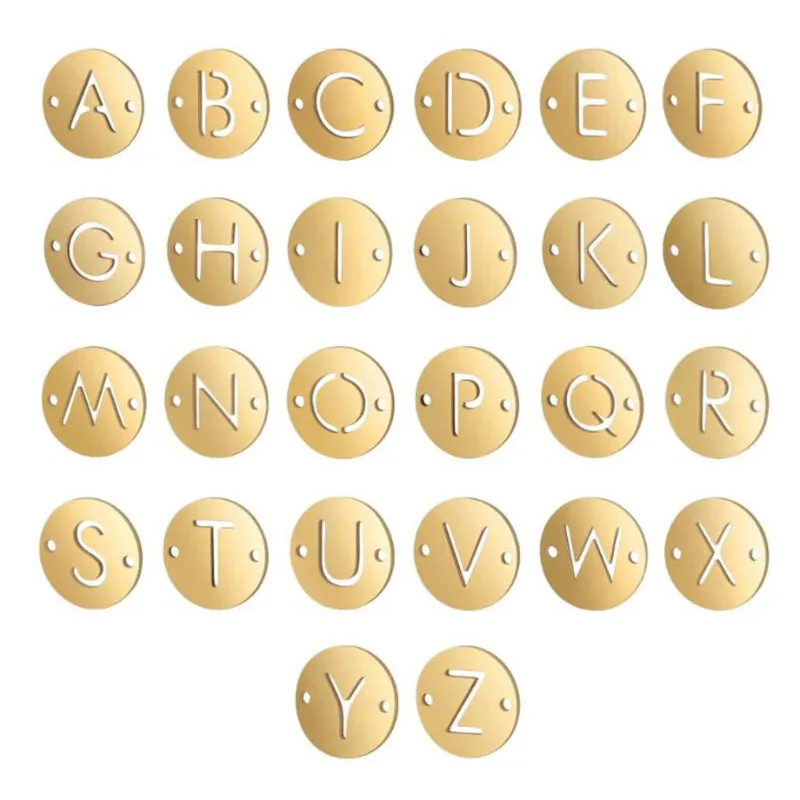 Personalized Stainless Steel Initial Letter Charm Beads Bracelets