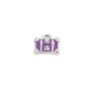 Purple Luggage Bag Floating Charm