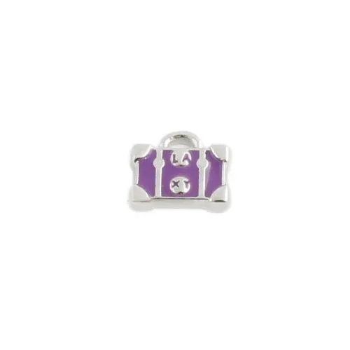 Purple Luggage Bag Floating Charm
