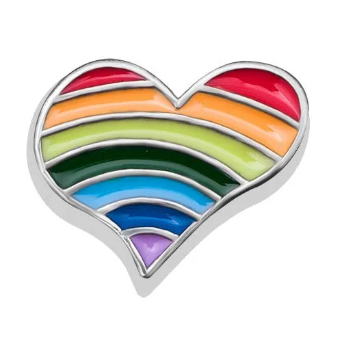 Rainbow Heart Floating Charm