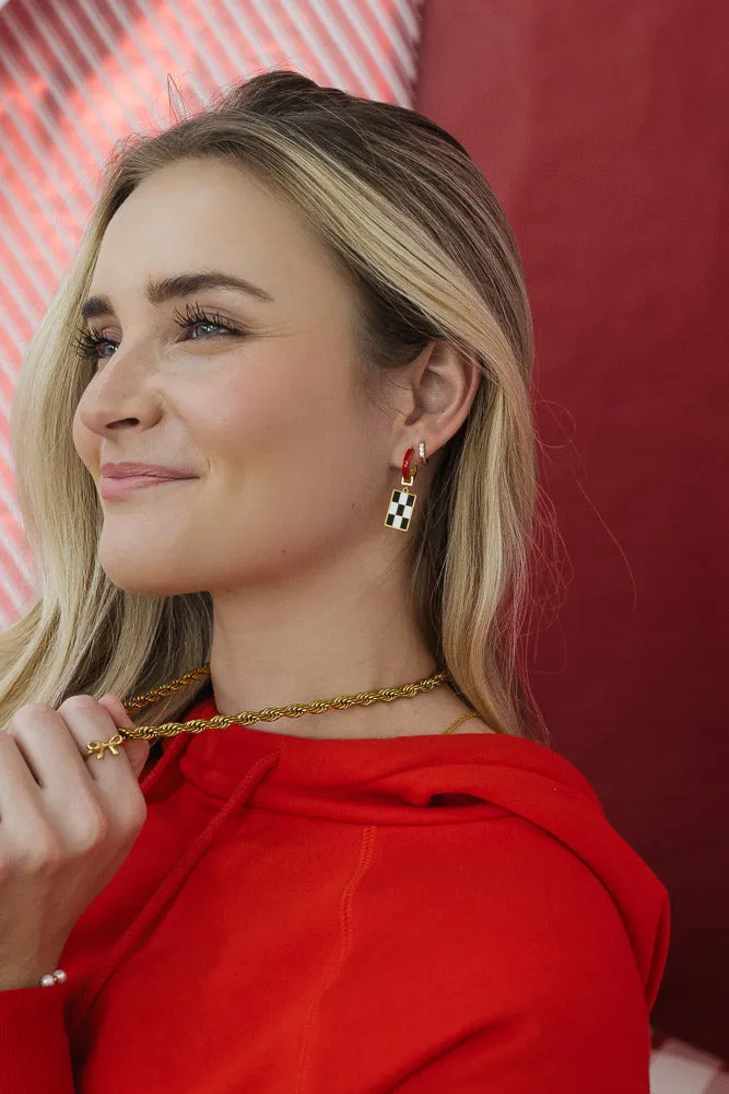 Red Enamel Zaana Mini Hoops