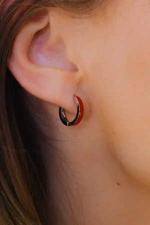 Red Enamel Zaana Mini Hoops