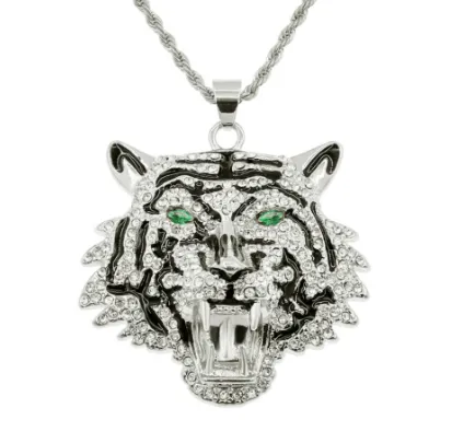 Regal Tiger Crystal Pendant Necklace