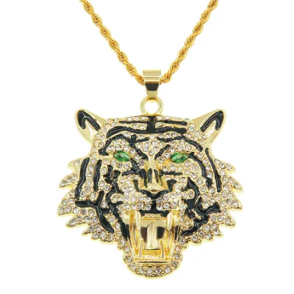 Regal Tiger Crystal Pendant Necklace