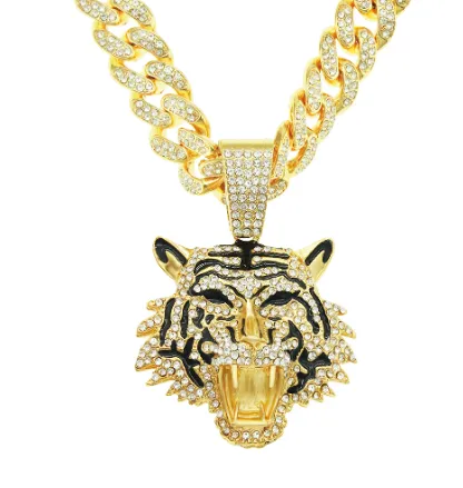 Regal Tiger Crystal Pendant Necklace