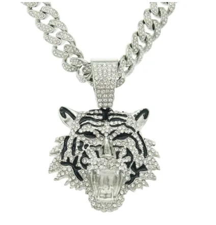 Regal Tiger Crystal Pendant Necklace