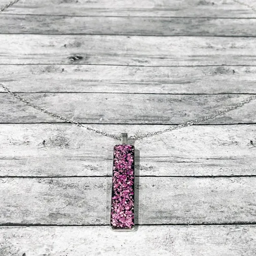 Remembrance Pendant Necklace Using Flower Petals