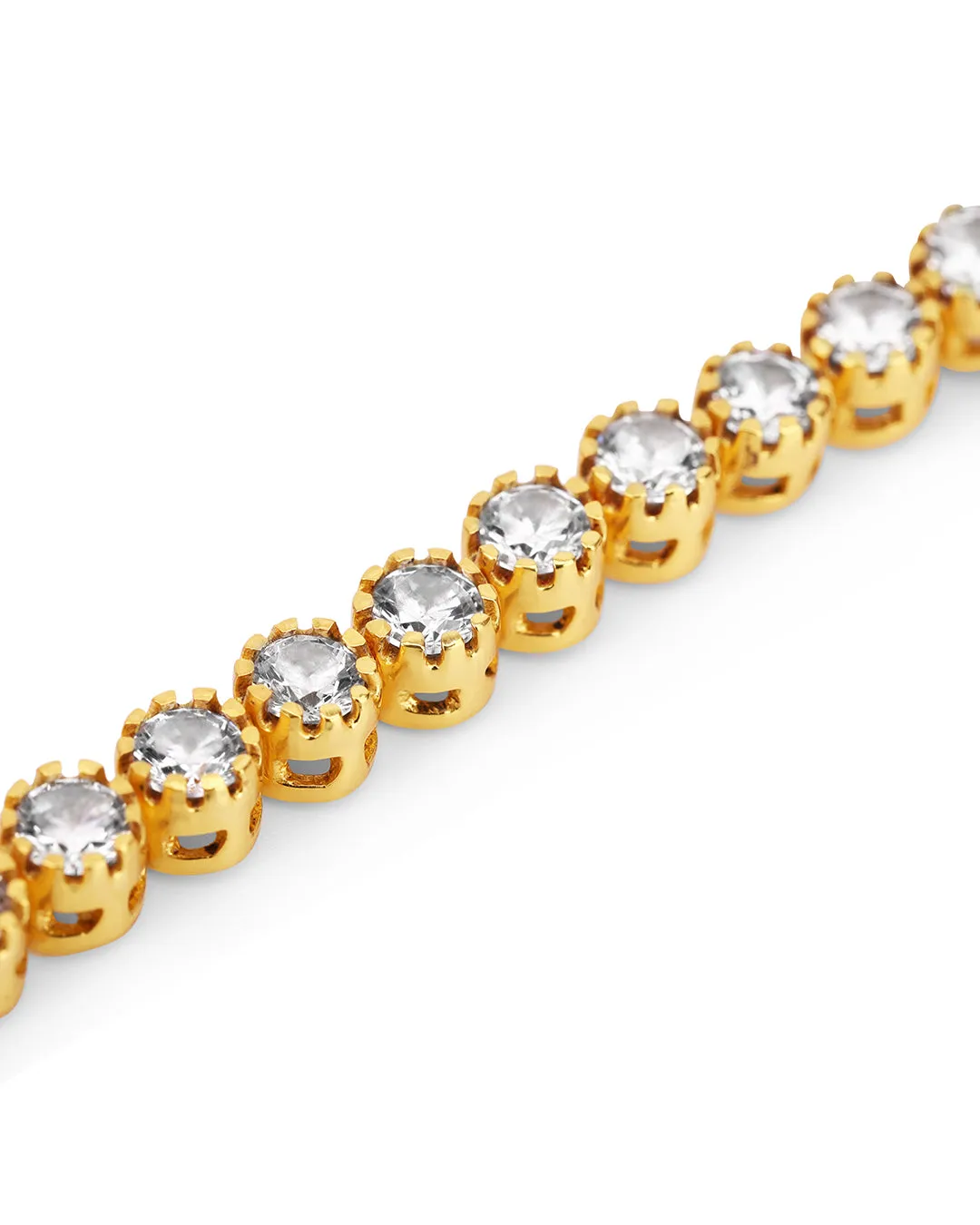 Round White Zirconia Line Bracelet