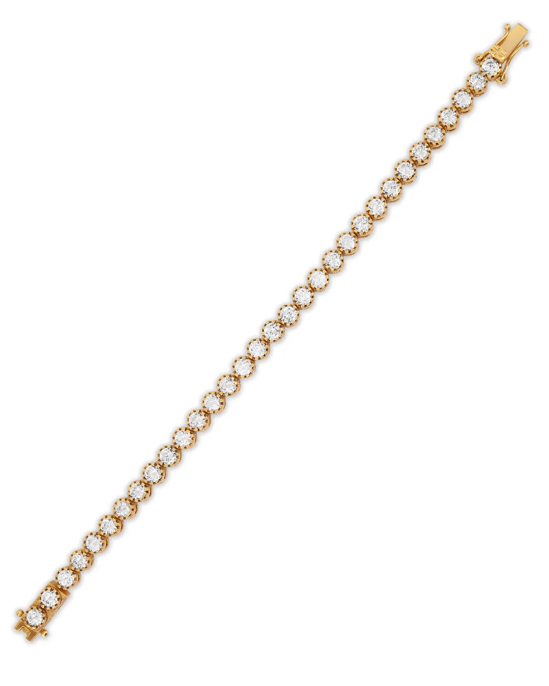 Round White Zirconia Line Bracelet